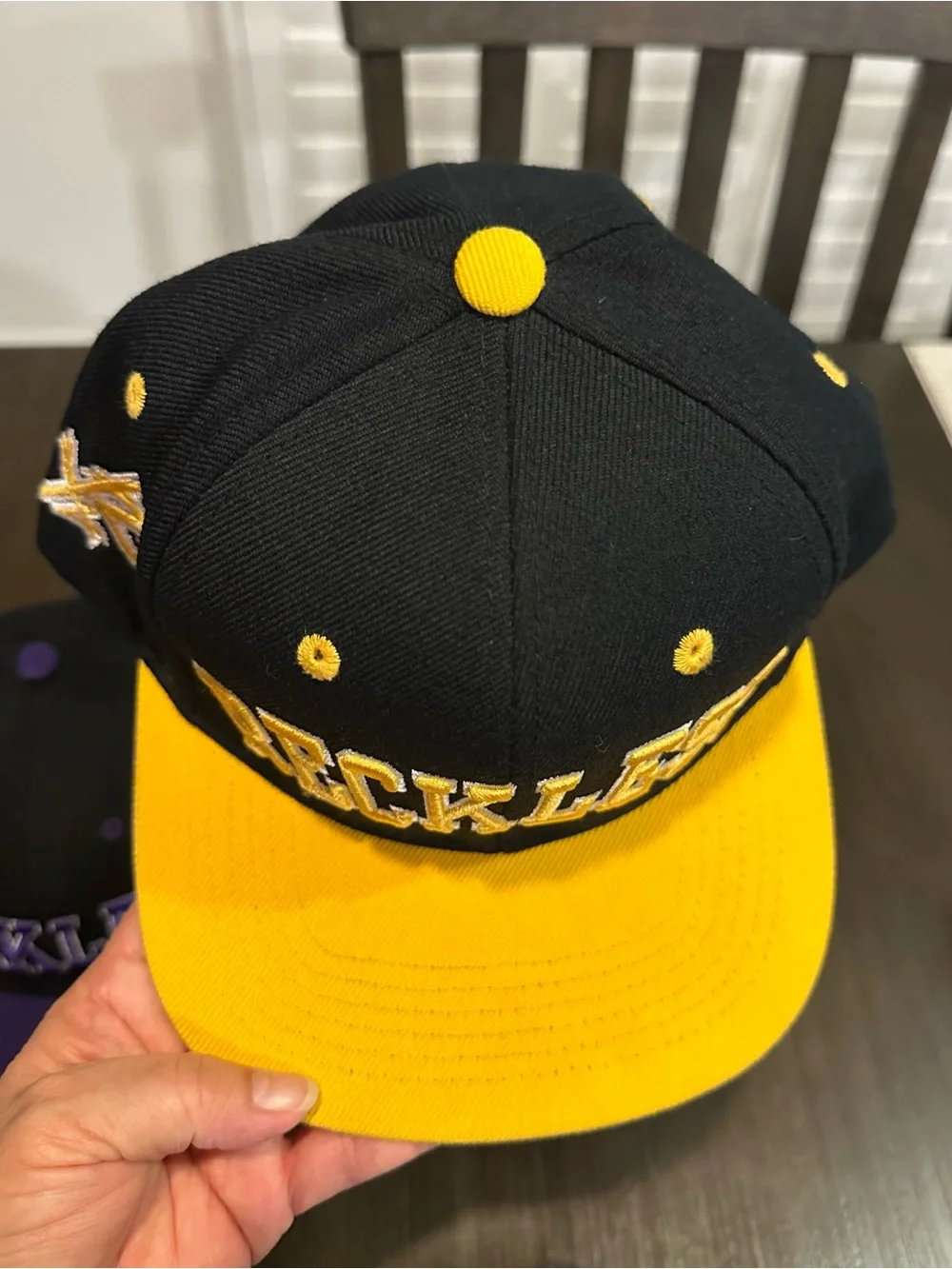 2 -Young & Reckless Block Letter Snapback Hats - Black/Yellow & Black/Purple